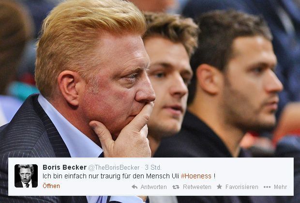 
                <strong>Boris Becker (Ehemaliger Tennis-Profi)</strong><br>
                Boris Becker meldet sich bei twitter zu Wort: "Ich bin einfach nur traurig für den Mensch Uli Hoeneß!"
              