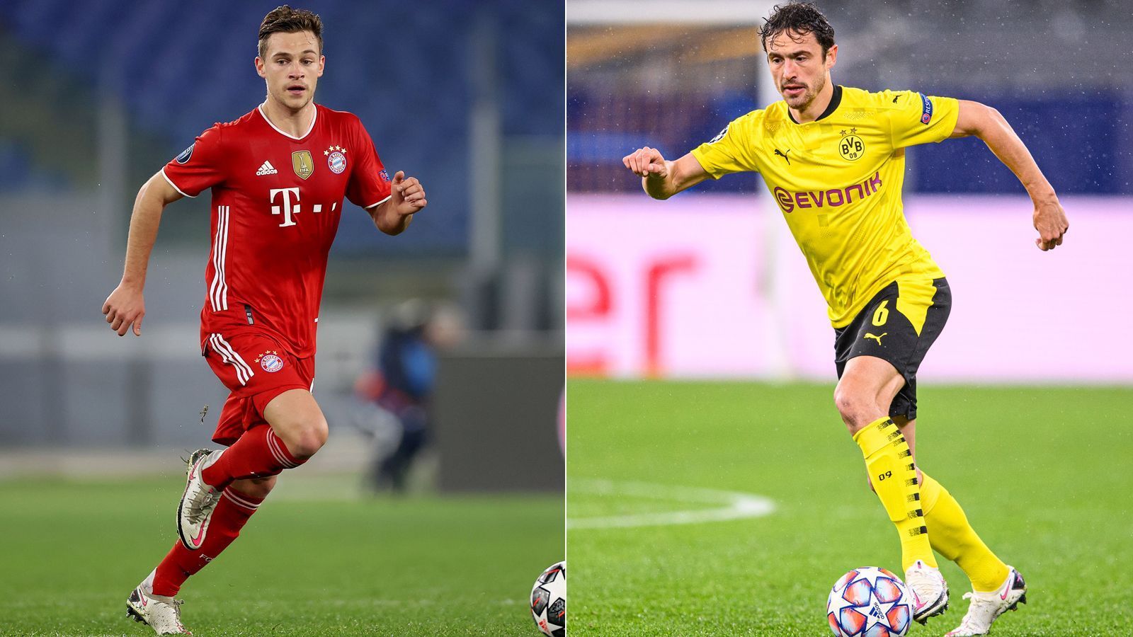 
                <strong>Rechtes defensives Mittelfeld: Joshua Kimmich vs. Thomas Delaney</strong><br>
                Bayerns Leader im Mittelfeld geht gerade in den prestigeträchtigen und wichtigen Partien immer voran und stemmt sich bis zur letzten Sekunde gegen jede drohende Niederlage. Glänzt nicht nur als Abräumer, sondern auch offensiv mit starken Aktionen. Nach dem langfristigen Ausfall von Axel Witsel und Cans Versetzung ist Delaney der einzig verbliebene defensiv denkende Mittelfeldspieler. Der Däne beschränkt sich dabei rein auf das Aufräumen, erledigt dies aber zuverlässig. Trotzdem Punkt für Kimmich, 3,5:2,5 für die Bayern.
              