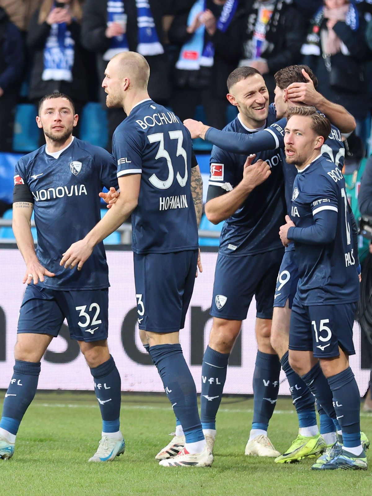 Torjubel 1:0 für den VfL Bochum durch Moritz Broschinski (VfL Bochum, 29) GER, VfL Bochum gegen 1. FC Heidenheim, Fussball, 1.Liga, 15.Spieltag, Spielzeit 2024 2025, 22.12.2024 DFL REGULATIONS PROH...