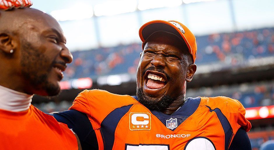 
                <strong>Von Miller (Denver Broncos)</strong><br>
                Linebacker, 28 Jahre, 7. Saison - Der MVP des Super Bowl 50 (re.) spielt sicher nicht seine beste Saison. In einem enttäuschenden Team ragt er dennoch heraus. Vor allem seine acht Sacks können sich sehen lassen. Außerdem sammelte Miller 31 Tackles.
              