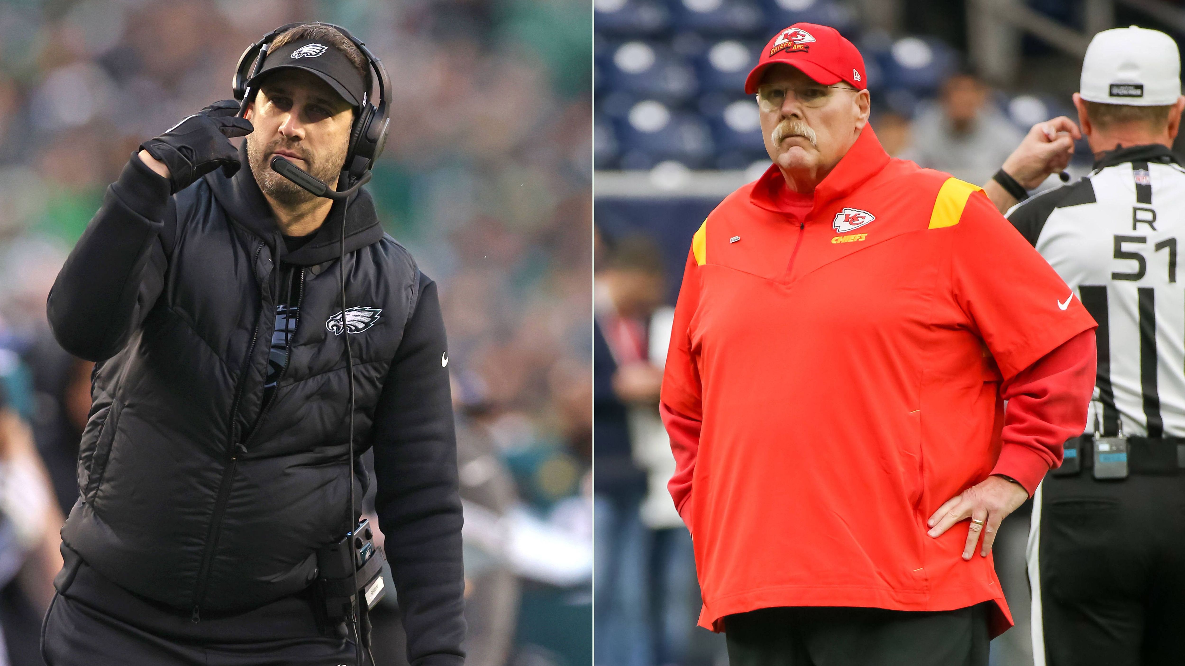 
                <strong>Coaches</strong><br>
                Youngster gegen Altmeister. Nick Sirianni gegen Andy Reid. Unterschiedlicher könnten die beiden Head Coaches im Super Bowl kaum sein. Auf der einen Seite steht der 64-jährige Chiefs-Coach Reid, der seinen zweiten Super Bowl-Ring mit den Chiefs anstrebt und nach dem Abgang von Star-Receiver Hill zum wiederholten Male eine der potentesten Offenses der Liga zusammengestellt hat. Den über 20 Jahren Erfahrung von Reid als Head Coach in der NFL steht mit dem 41-jährigen Sirianni ein noch junger, aber in seinem zweiten Jahr als Cheftrainer bereits ausgefuchster Coach gegenüber. Drittbeste Offense, zweitbeste Defense. Platz eins bei den Sacks - mit 15 Vorsprung auf Platz zwei. Beste Bilanz aller 32 Teams. Die Superlative für die Leistungen von Sirianni reißen nicht ab, der bereits als Revolutionär unter den Coaches bezeichnet wird. Dennoch entscheiden auf der größtmöglichen Bühne häufig die Nerven und die Erfahrung. Deshalb hat Coach Reid minimal die Nase vorn - Punkt für die Chiefs, 7:5
              