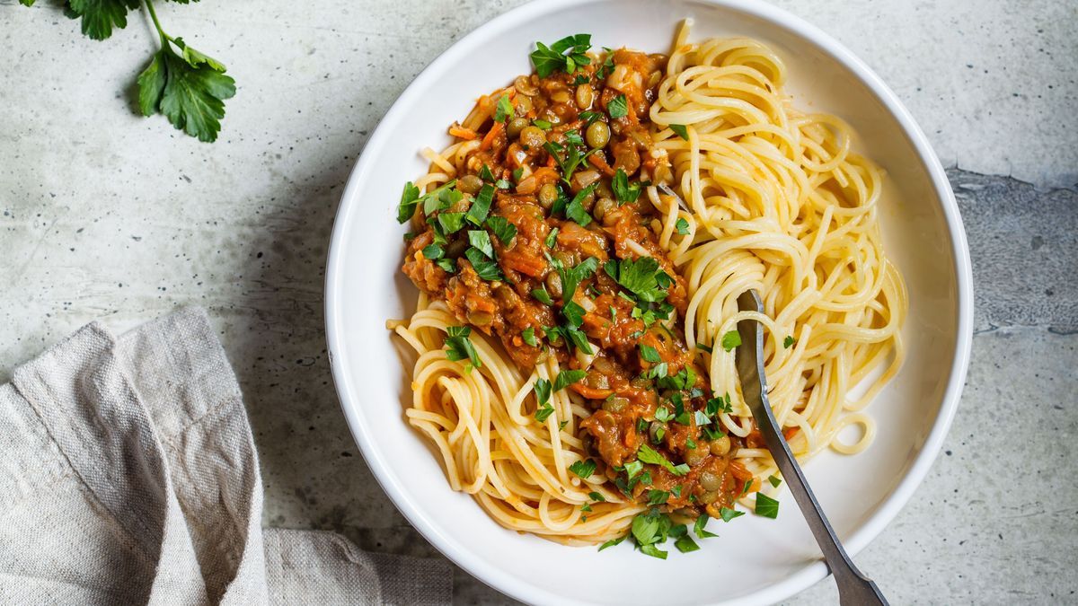 Spaghetti Bolognese mit Linsen