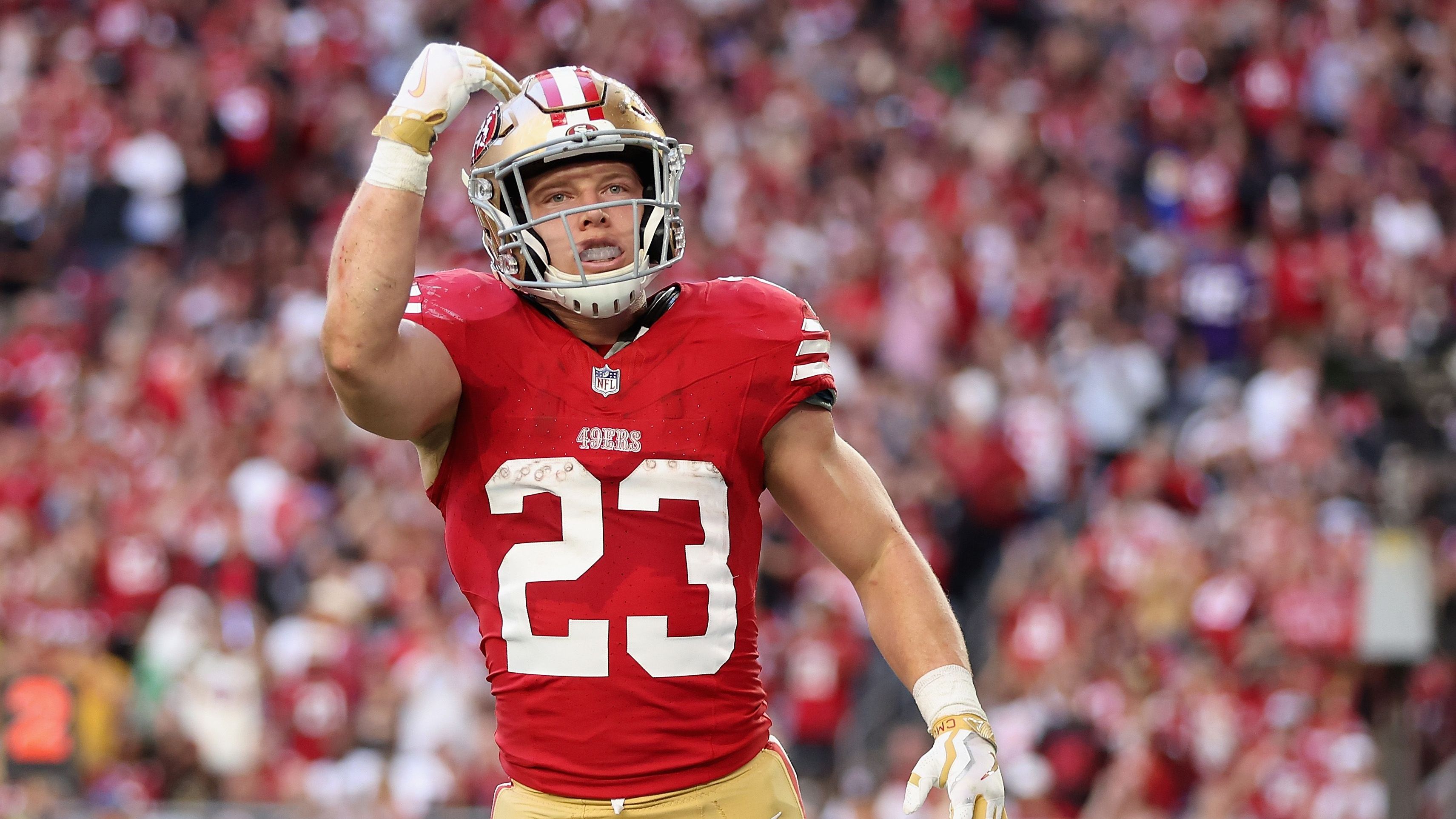 <strong>San Francisco 49ers: neun Pro Bowler</strong><br>Brock Purdy (Quarterback)<br>Christian McCaffrey (Foto, Running Back)<br>Kyle Juszczyk (Fullback)<br>George Kittle (Tight End)<br>Trent Williams (Tackle)<br>Nick Bosa (Defensive End)<br>Javon Hargrave (Interior Lineman)<br>Fred Warner (Inside/Middle Linebacker)<br>Charvarius Ward (Cornerback)