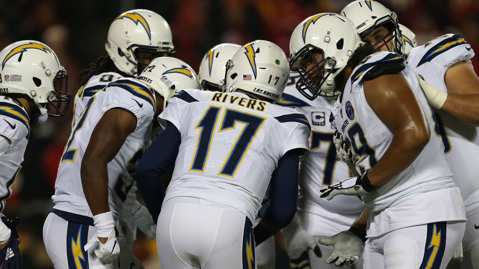 
                <strong>Los Angeles Chargers</strong><br>
                Team Captains: Los Angeles Chargers, Philip Rivers (QB), Brandon Mebane (DT), Thomas Davis (LB), Mike Pouncey (C), Melvin Ingram (DE)
              