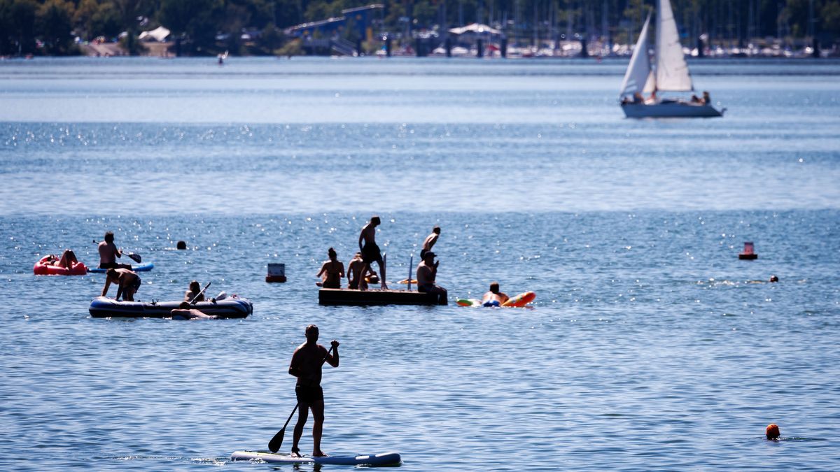 Hochsommerlichen Temperaturen am Brombachsee