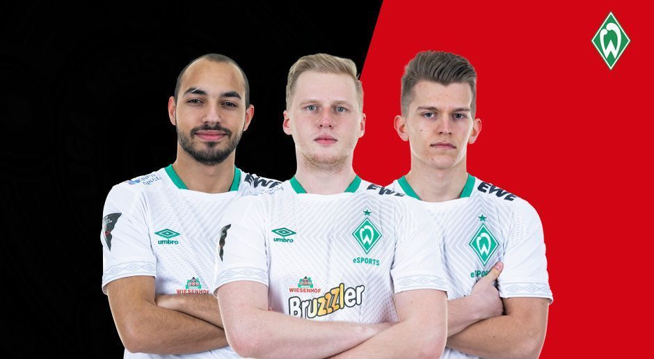 
                <strong>Werder Bremen</strong><br>
                Werder Bremen gilt als eines der vielversprechendsten Teams im deutschen FIFA-eSport. Der Verein verpflichtete mit Mohammed "MoAuba" Harkous (li.) und Michael "MegaBit" Bittner (mi.) zwei der besten deutschen Spieler. Hinzu kommt Ersatzmann Eleftherios "Leftinho" Ilias (re.).
              