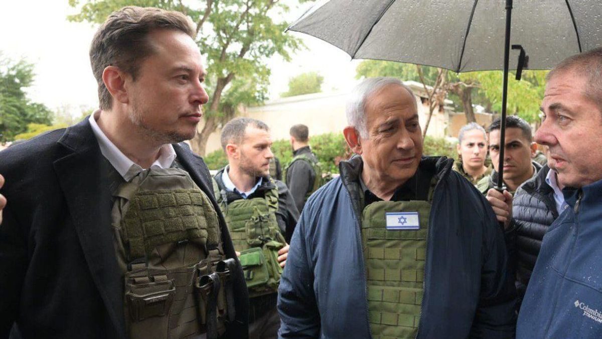 Elon Musk (l.) hat dem israelischen Ministerpräsidenten Benjamin Netanjahu (M.) Unterstützung im Kampf gegen die Hamas zugesichert.