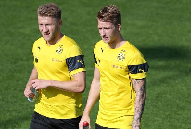 
                <strong>Marco Reus/Jakub Blaszczykowski</strong><br>
                Dortmunds Rekonvaleszenten Marco Reus und Jakub Blaszczykowski hoffen noch darauf, den Saisonstart mit dem BVB nicht zu verpassen. Nuri Sahin (Sehnenentzündung an der Knieaußenseite) fällt dagegen sicher aus.  
              