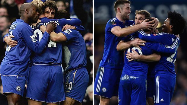 
                <strong>Chelsea-Vergleich - Endstand: 9:3</strong><br>
                Keine sonderlich guten Aussichten für den FC Chelsea von Guus Hiddink also. Das aktuelle Team (r.) unterliegt der Mannschaft von 2006 in unserem Head-to-Head-Vergleich klar mit 3:9. Sollten die "Blues" sich jedoch in der Champions League gegen PSG durchsetzen, hätten sie der damaligen Elf zumindest den Einzug ins Viertelfinale der Königsklasse voraus und dürften weiter vom zweiten Triumph nach 2012 träumen.
              