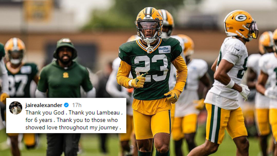 <strong>Cornerback Jaire Alexander deutet Packers-Abgang an</strong><br>Star-Cornerback Jaire Alexander sorgte mit einem Instagram-Post für Aufruhr bei den Fans der Packers: "Danke Gott. Danke Lambeau, für sechs Jahre. Danke an alle, die mir während meiner Reise Liebe gezeigt haben", steht in der Caption neben einer Reihe an Bildern, die Alexander mit Fans und Teamkameraden zeigen ...