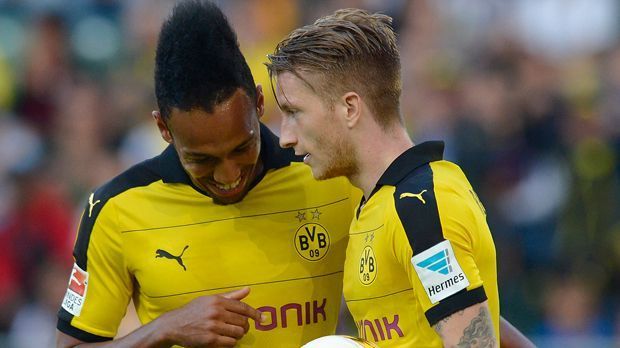 
                <strong>Pierre-Emerick Aubameyang und Marco Reus (Borussia Dortmund)</strong><br>
                Pierre-Emerick Aubameyang und Marco Reus verkaufen sich im Fanshop des BVB am besten. Dicht gefolgt von Henrikh Mkhitaryan.
              