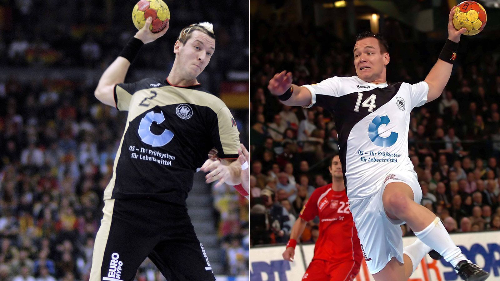 
                <strong>Rückraum links/rechts 2007</strong><br>
                Beim Wintermärchen von 2007 warfen Pascal Hens (links und Christian Zeitz (rechts) aus dem Rückraum die Tore. Kein anderer Spieler des DHB-Teams erzielte während des Wettbewerbs so viele Tore wie Hens, während Zeitz vom jungen Holger Glandorf unterstützt wurde, der damals seinen endgültigen Durchbruch feierte. Wer füllt diese Rolle bei der Heim-WM 2019 aus?
              