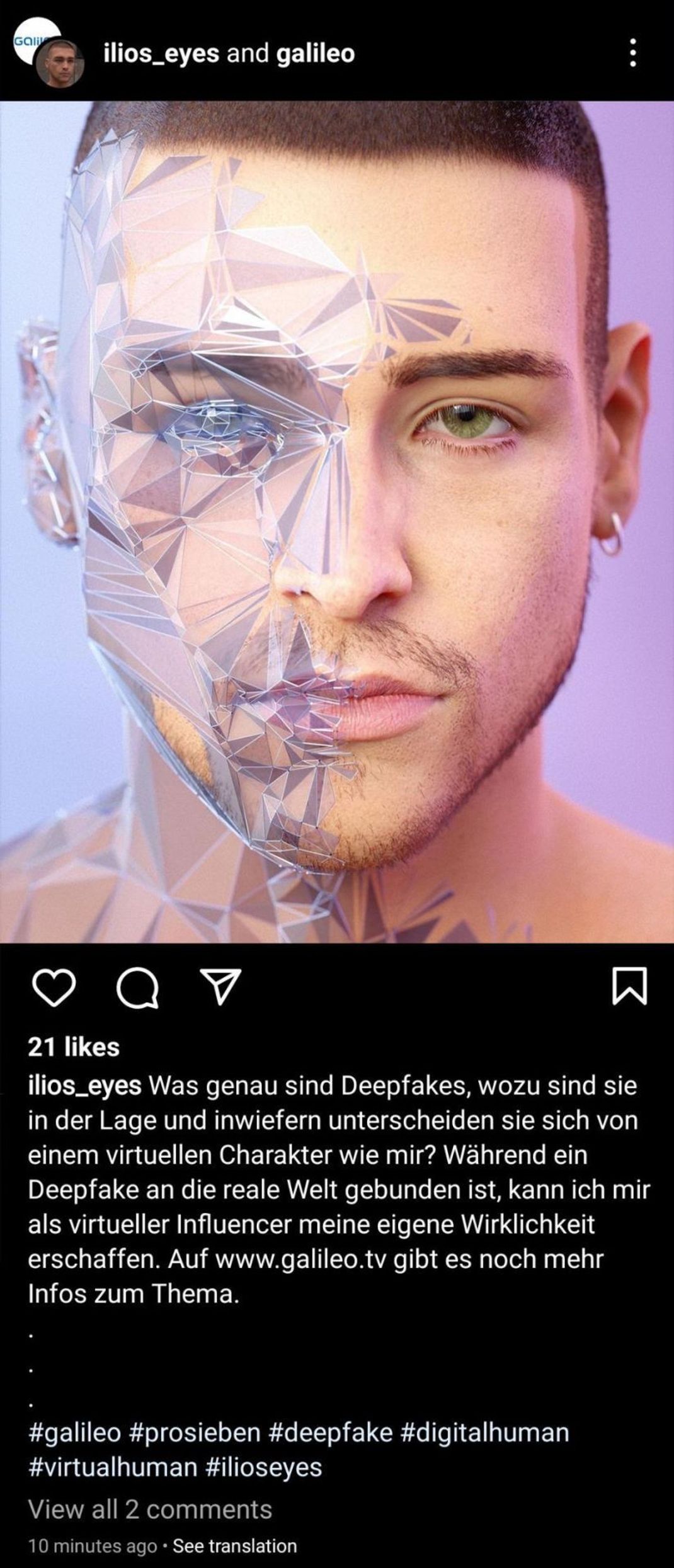 Virtuelle Influencer wie Ilio finden sich immer häufiger auf sozialen Medien.