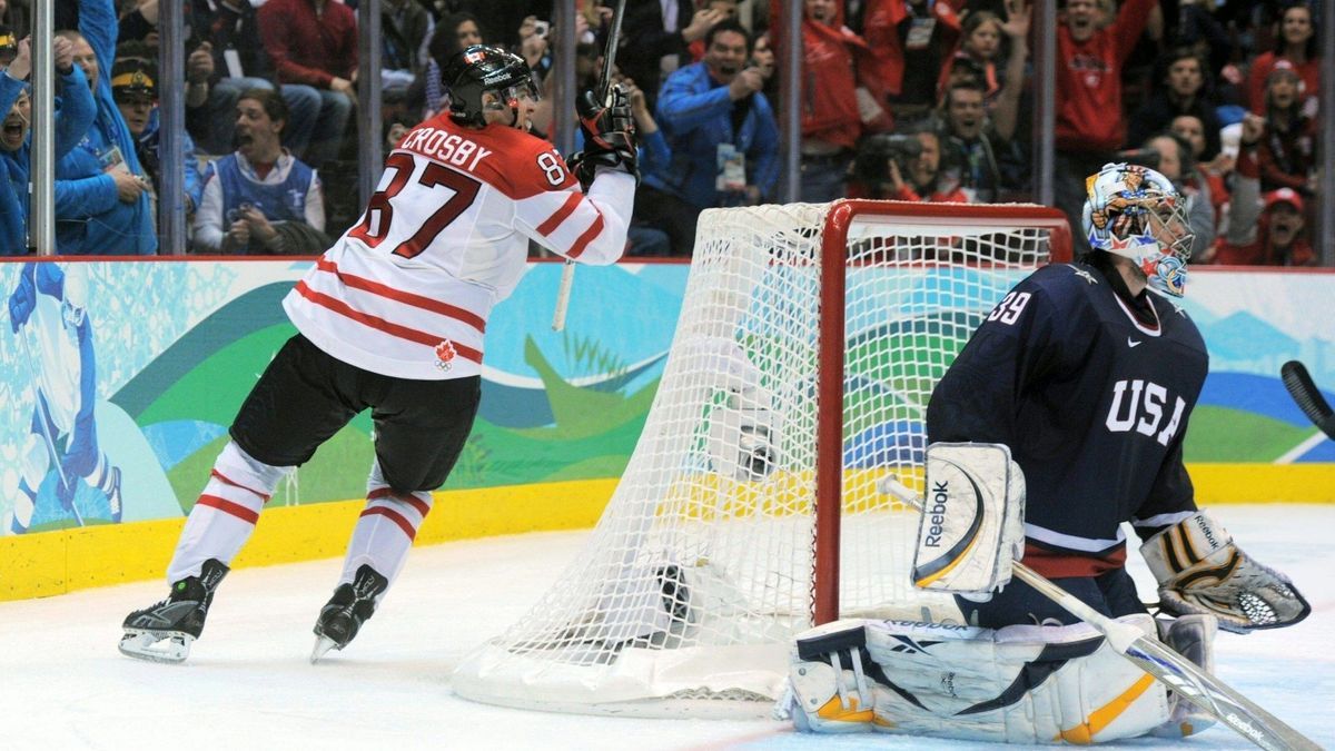 Sidney Crosby nach seinem Siegtor von Vancouver