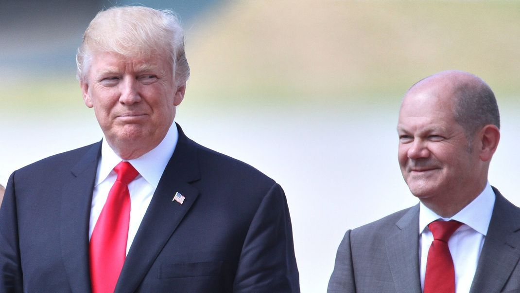 Donald Trump und Olaf Scholz 2017 in Hamburg.