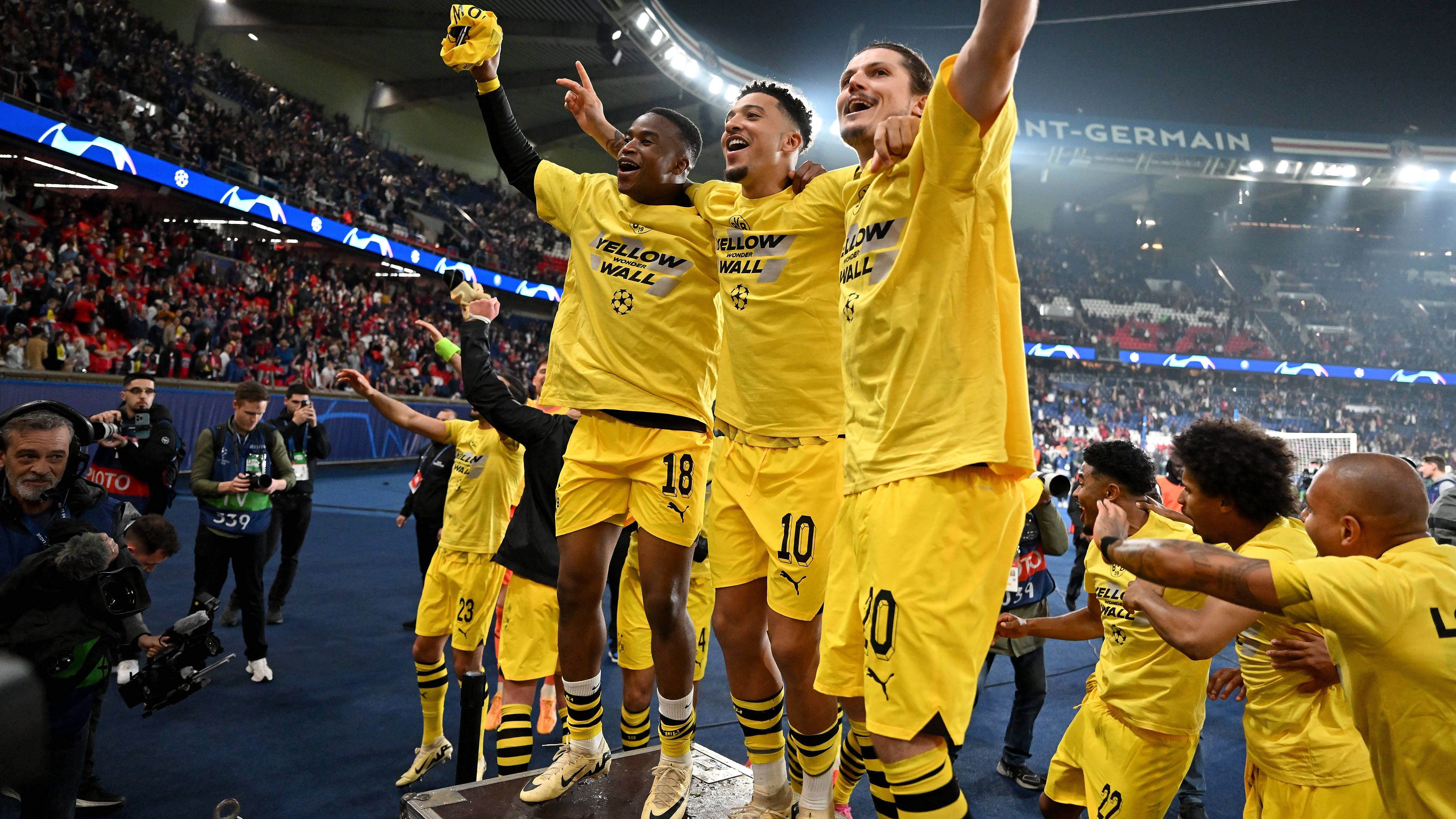<strong>Daily Mirror (England)</strong><br>Folgt der 'Yellow Brick Road' nach Wembley! Sanchos Dortmunder setzen sich gegen Mbappés PSG durch und erreichen das Champions-League-Finale, während die Gastgeber erneut scheitern.