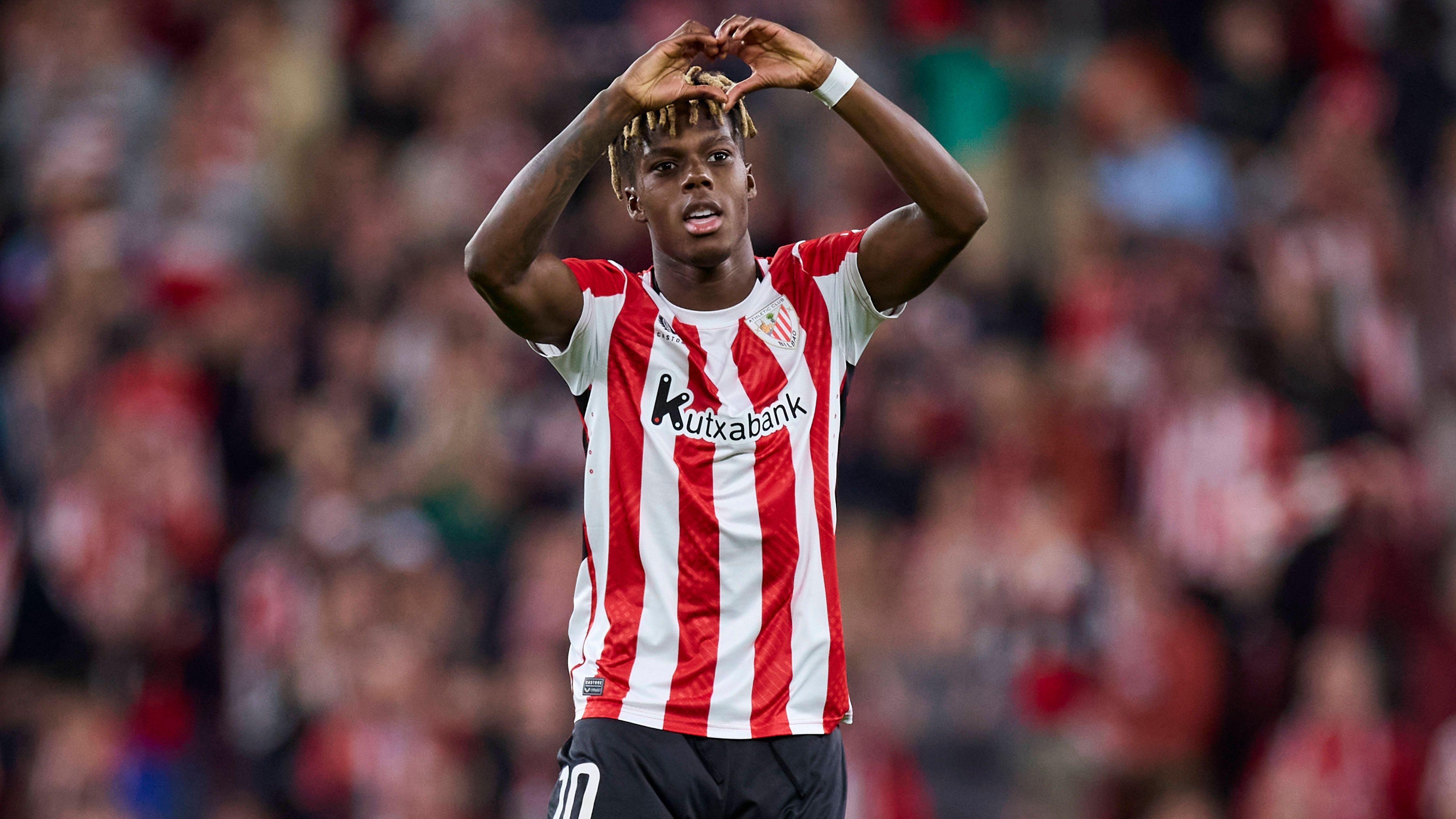 <em><strong>Nico Williams (Athletic Bilbao)</strong><br>Real Madrid plant wohl den nächsten großen Transfer. Laut "Marca" sind die Königlichen an Nico Williams interessiert. Der Flügelstürmer von Athletic Bilbao wird demnach bei Real heiß diskutiert. Eine Meldung, die in Spanien für Aufsehen sorgt, galt bislang doch der FC Barcelona als Favorit auf eine Verpflichtung. Laut übereinstimmenden Medienberichten hat Williams eine Ausstiegsklausel in Höhe von 58 Millionen Euro, ...</em>