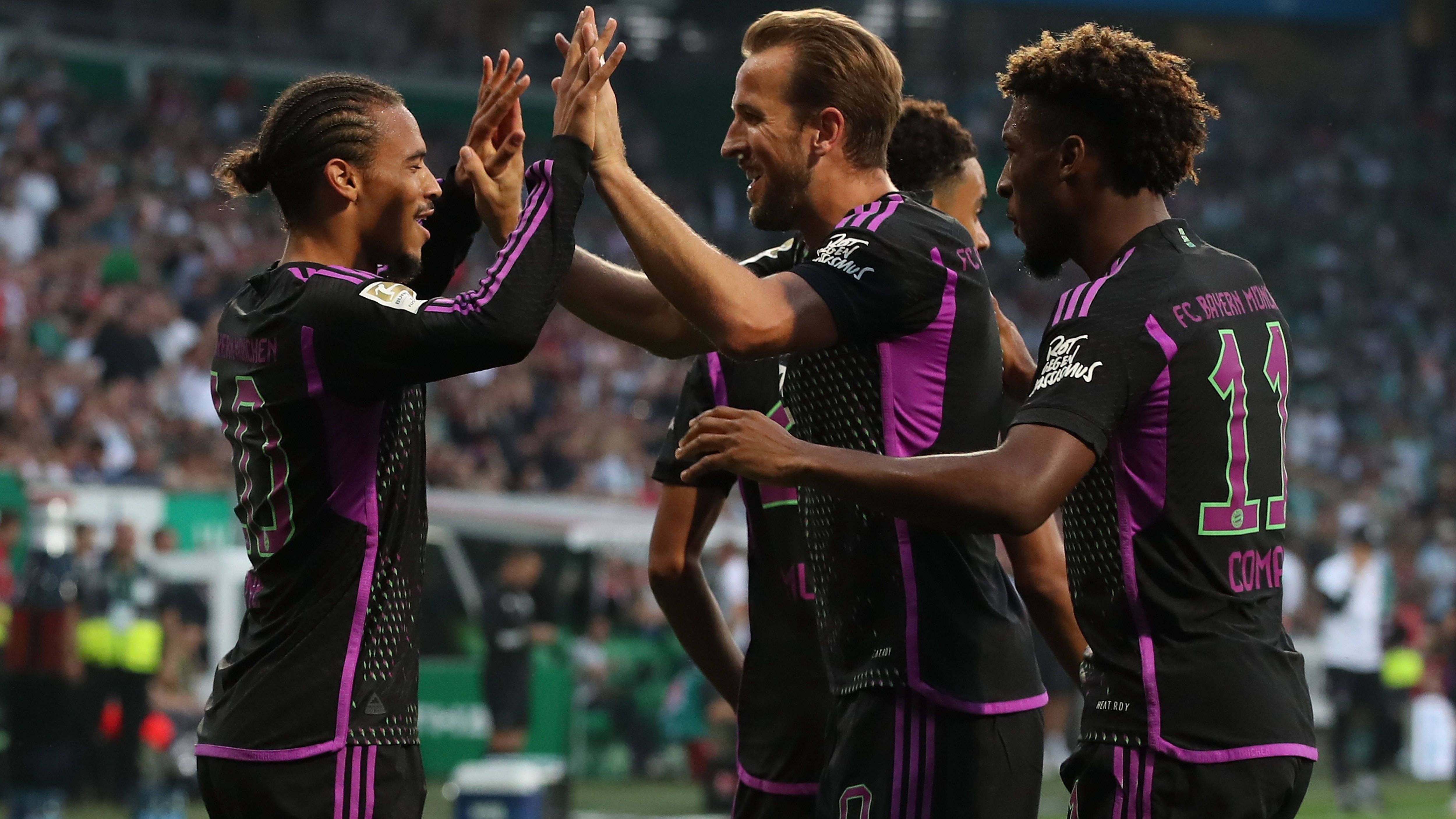 <strong>Kane trifft bei Bundesliga-Debüt</strong><br>Der FC Bayern hat einen gelungenen Auftakt in die neue Bundesliga-Saison gefeiert. Bei Werder Bremen gewann der Deutsche Meister das Eröffnungsspiel souverän mit 4:0 (1:0). Die Noten der beiden Mannschaften.