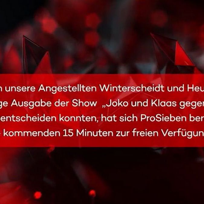 Joko & Klaas gegen ProSieben, 15 Minuten live, Info-Text