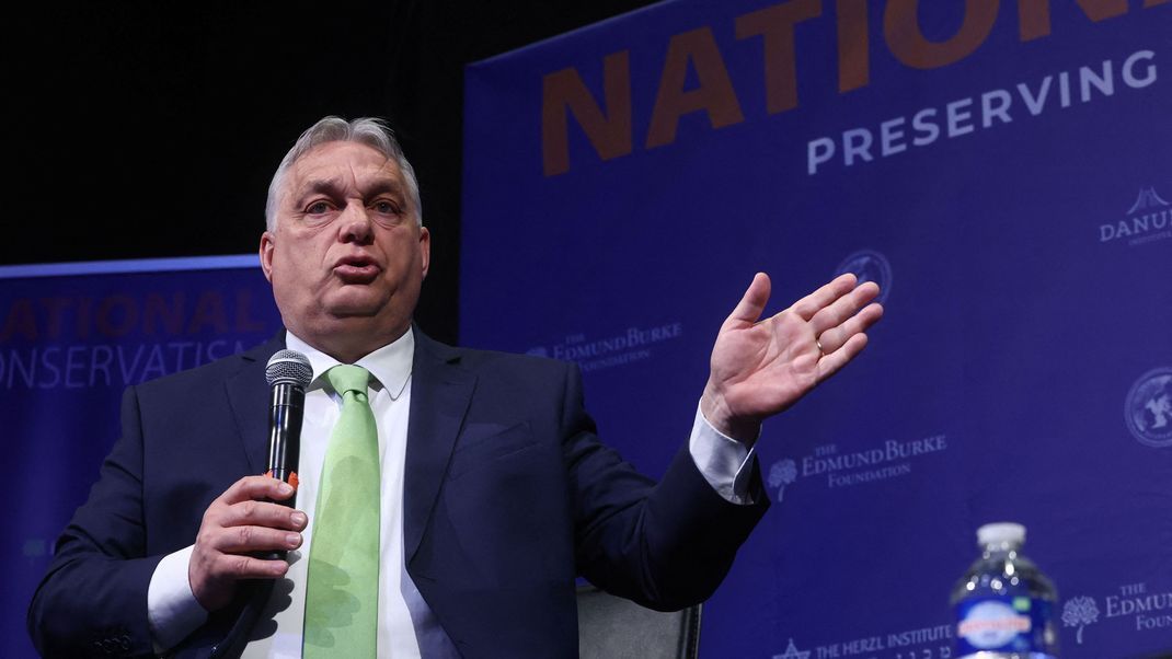 Viktor Orbán spricht auf der Konferenz "Nationaler Konservativismus".