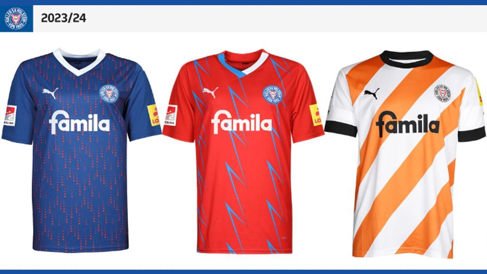 <strong>Platz 15 - Holstein Kiel</strong><br>Ja, wir verstehen den Sinn. Die Kieler wollten ihre eSports-Abteilung huldigen und ein digitales Heimtrikot entwerfen. Quasi im Matrix-Look. Und wir haben auch Redakteure, die das feiern. Nur der hier schreibende tut das eher nicht. Es wirkt eher wie ein Fußballtrikot im Stile eines alten Teppichs, der schon viel zu lange in der Wohnung liegt. Beim Auswärts- und Ausweichtrikot wird es noch wilder. Was nicht immer was negatives sein muss. Hier "nur" Platz 15.