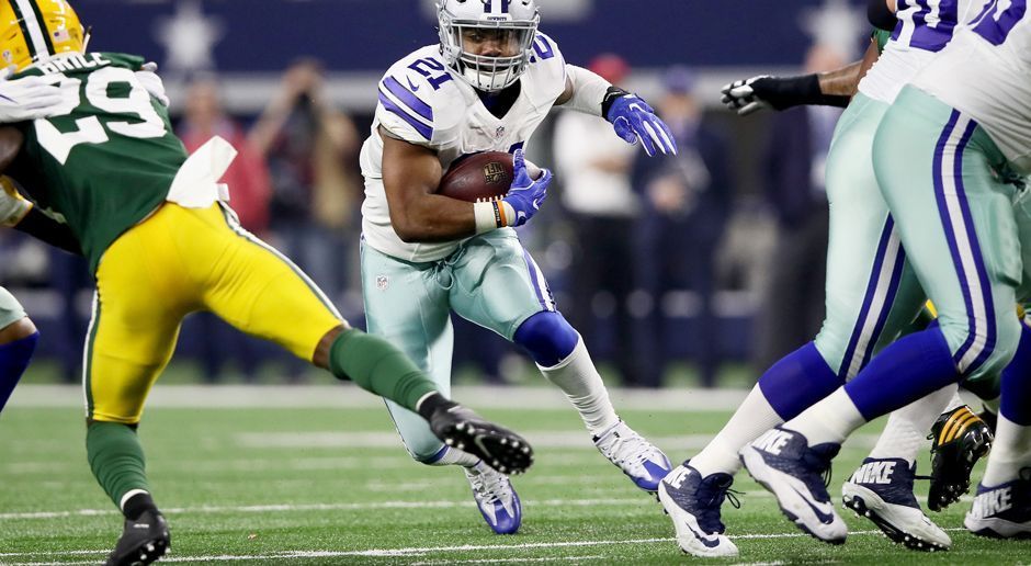 
                <strong>4. Pick: Ezekiel Elliott (Running Back, Dallas Cowboys)</strong><br>
                Mit Abstand die meisten Rushing Yards, die meisten Yards pro Spiel, die drittmeisten Touchdowns, die 2000 Total-Yards nur hauchdünn verpasst - Ezekiel Elliott (Mi.) ist der alles überragende Rookie der Saison - wäre da nicht auch noch sein Quarterback Dak Prescott. Nur deshalb erhält der Running Back nicht die Auszeichnung zum Rookie des Jahres. Zeke erfüllt mehr als nur die kühnsten Hoffnungen der Cowboys-Fans.
              