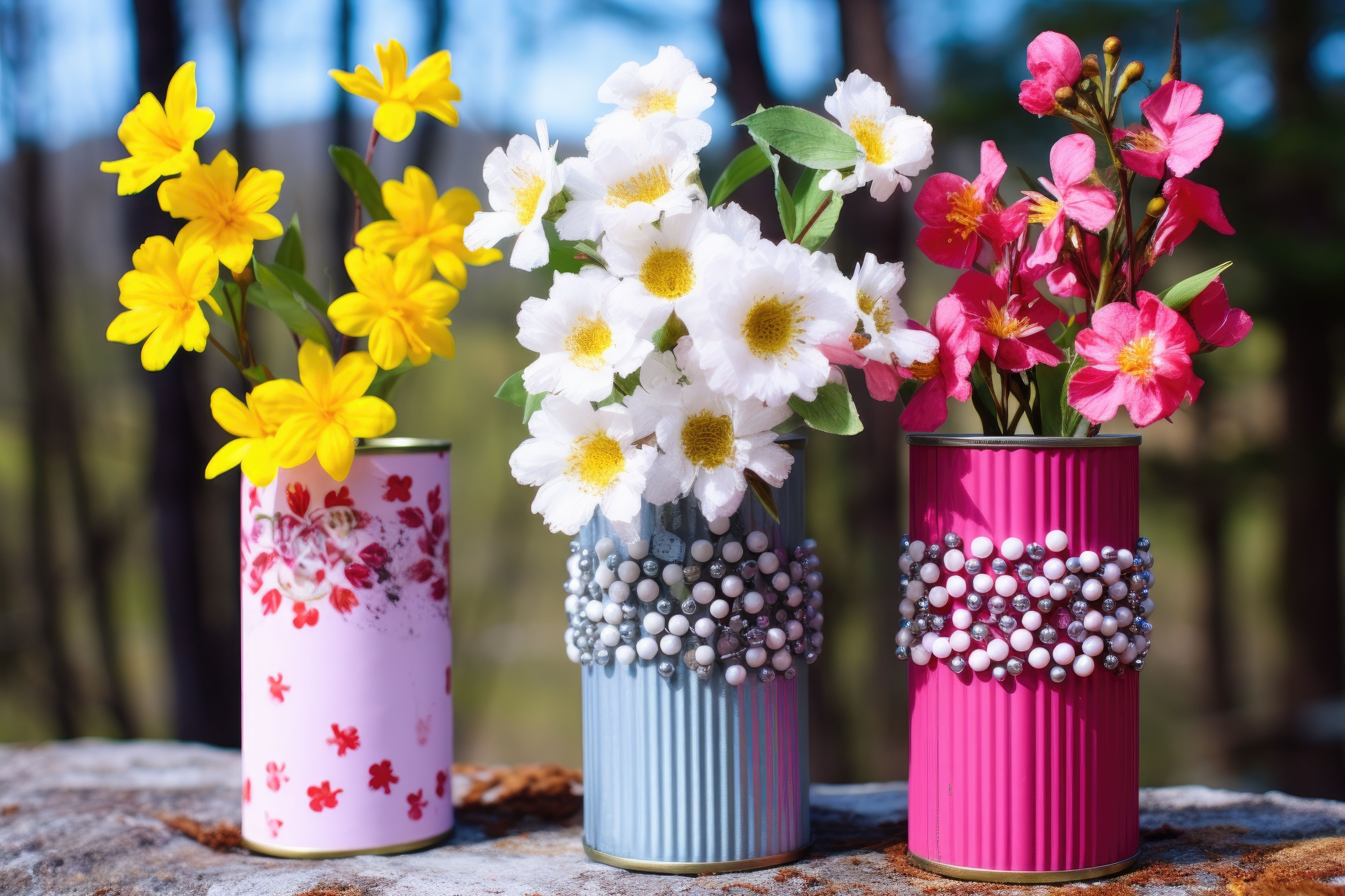 DIY Blumenvasen aus alten Konservendosen