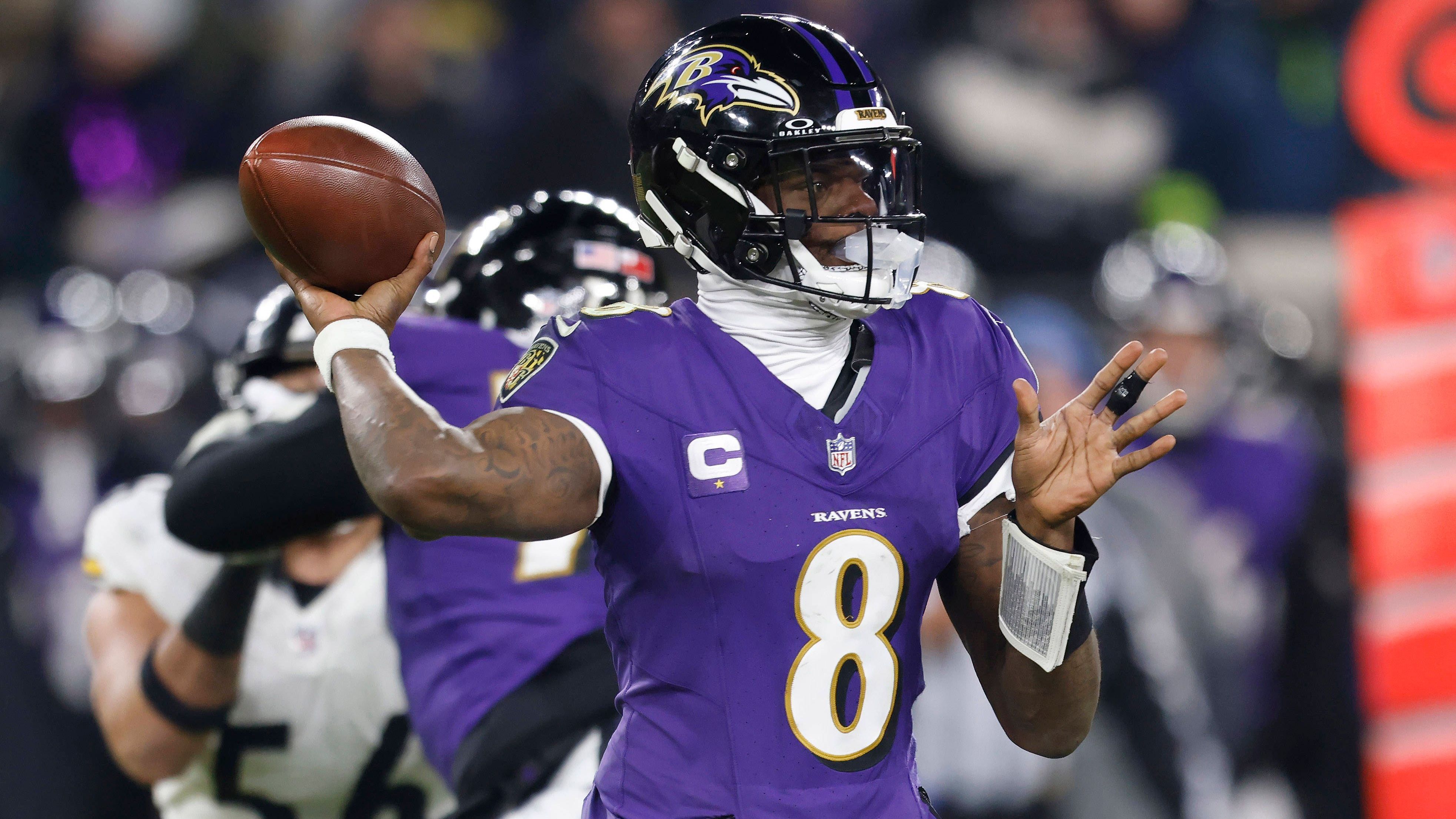 Team: Baltimore Ravens<br>Letzter All-Pro-Quarterback: Lamar Jackson<br>Jahr: 2024