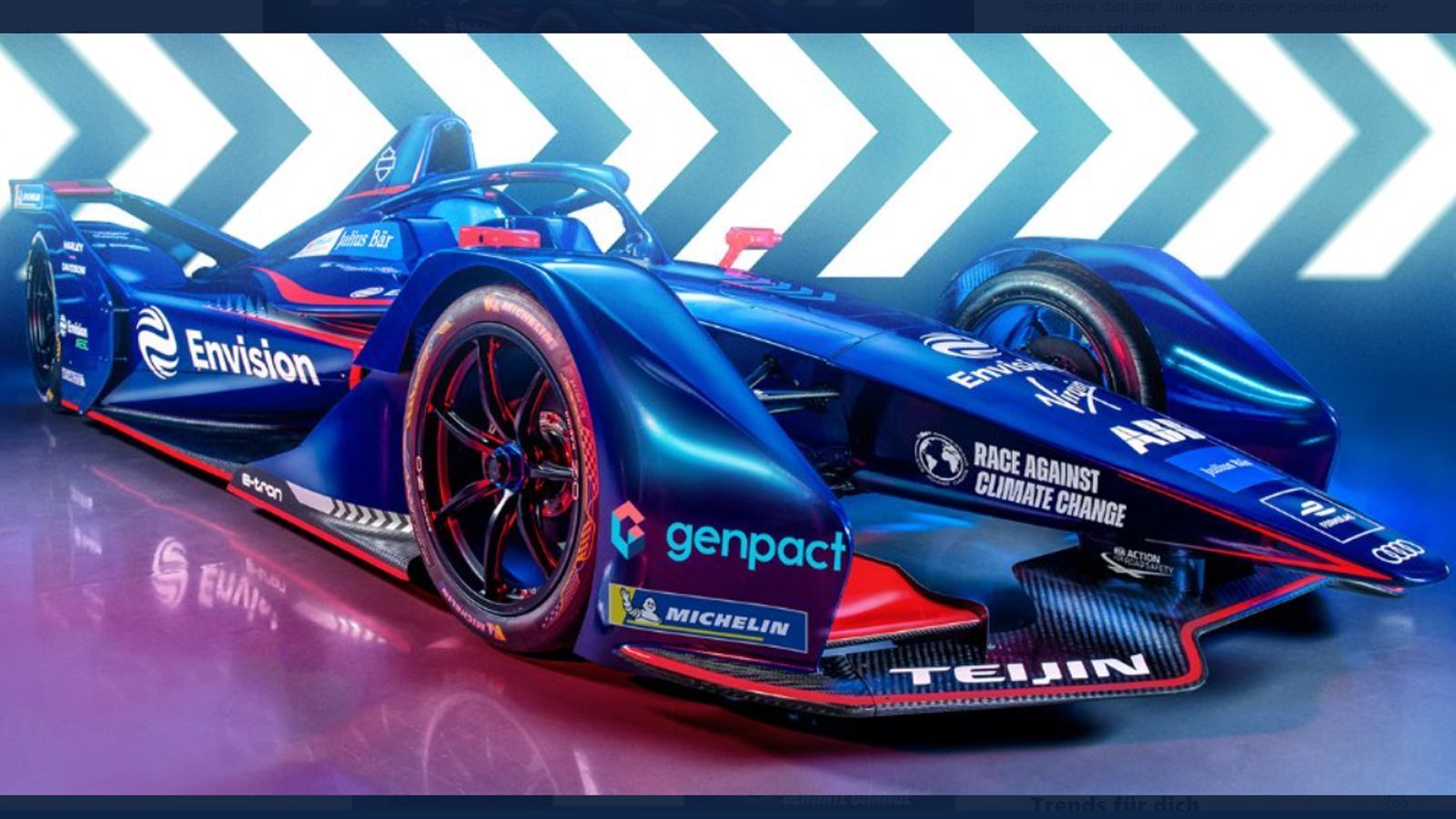 
                <strong>Envision Virgin Racing</strong><br>
                - Fahrer: Robin Frijns, Nick Cassidy- Antrieb: Audi MGU05- Besonderheit: Envision Virgin Racing hat die Farbe gewechselt und das gewohnte Lila gegen Blau eingetauscht. Envision Virgin Racing ist ein Kundenteam von Audi.
              