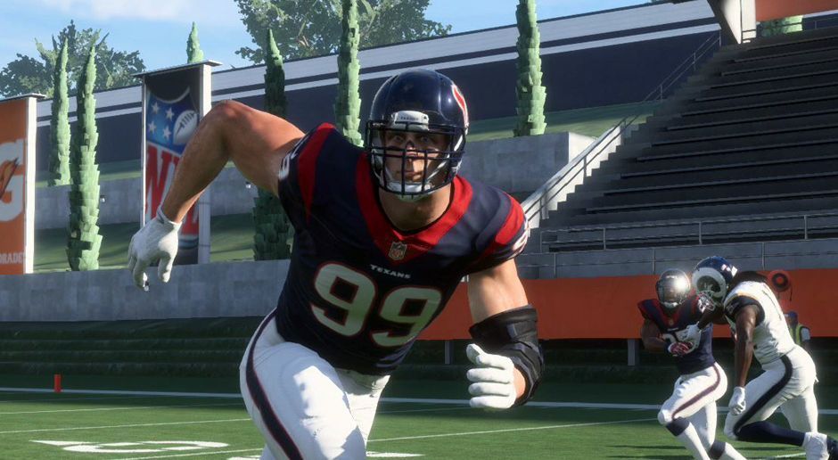 
                <strong>J. J. Watt – Gesamtbewertung 98</strong><br>
                Watt hält in Houston den Rekord für die meisten Sacks in der Geschichte der Franchise (74,5). Das zeigt auch seine Gesamtbewertung. Der Defensive End der Texans weist eine 98 auf.
              