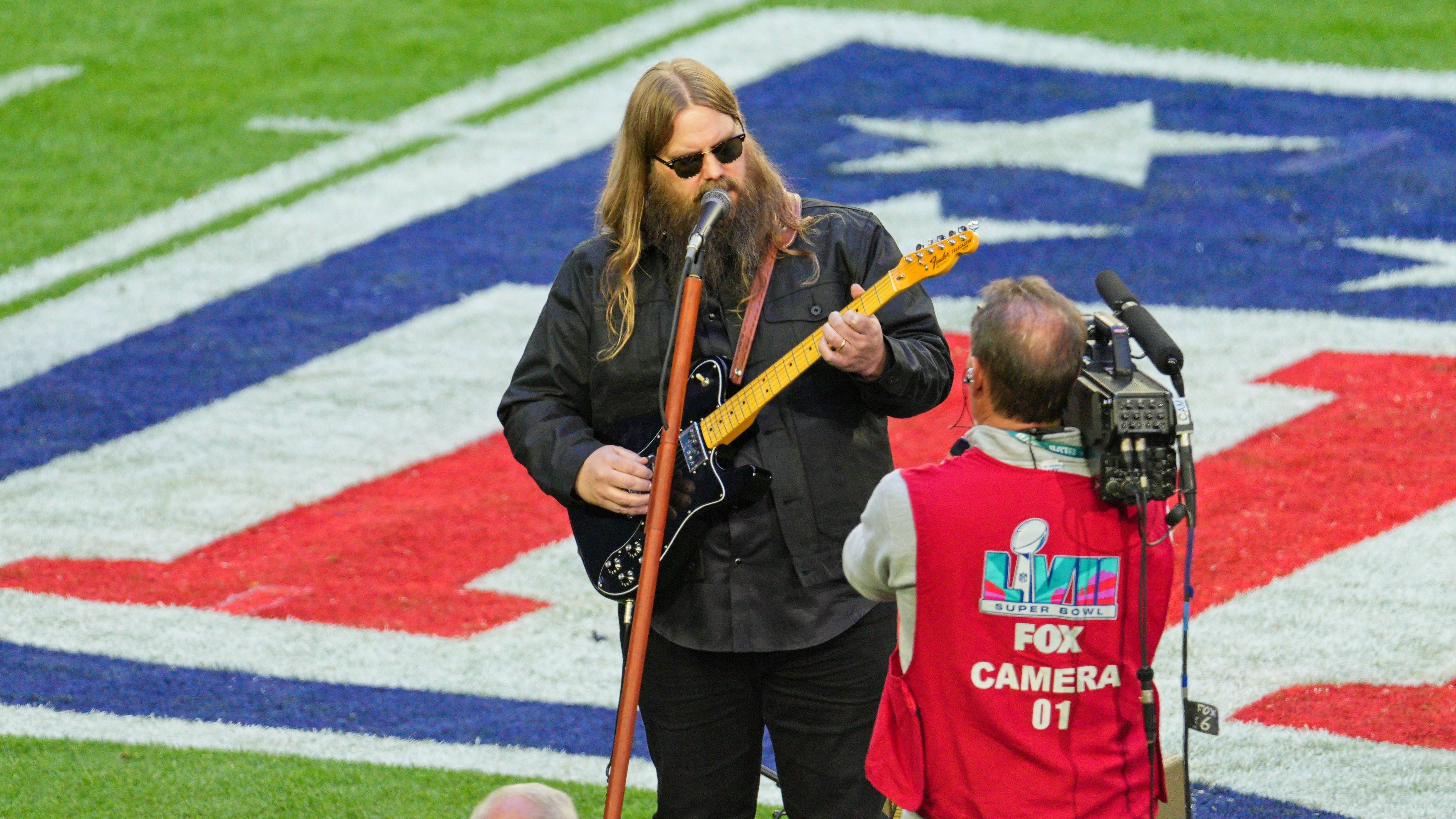 <strong>Chris Stapleton</strong><br>2023: Chris Stapleton beim Super Bowl zwischen den Philadelphia Eagles und den Kansas City Chiefs.