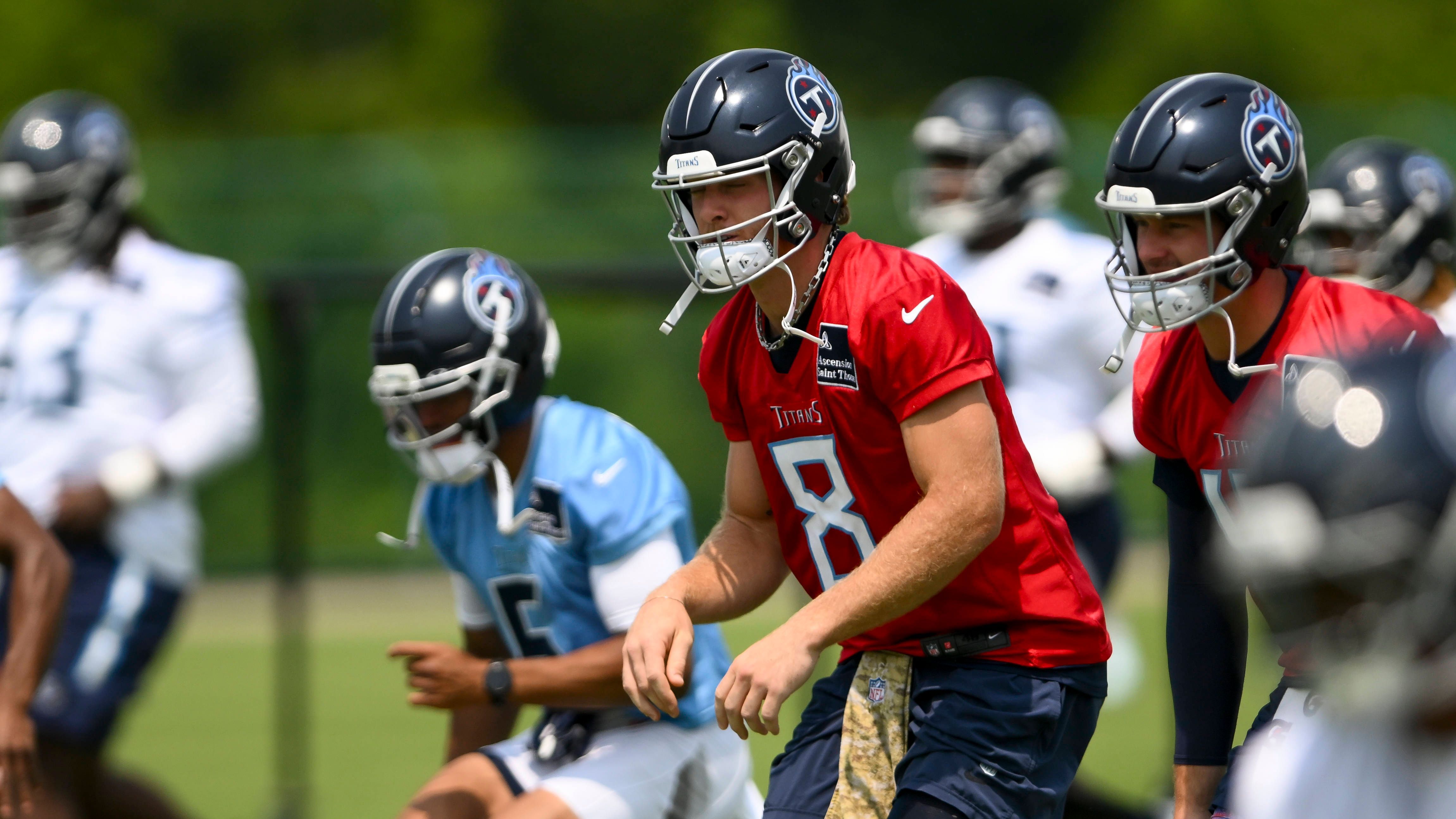 <strong>Platz 18 (geteilt): Tennessee Titans</strong><br>Anzahl Starting-Quarterbacks seit 2015: 9<br>Starter letzte Saison: Will Levis, Mason Rudolph<br>Starter kommende Saison: Cam Ward