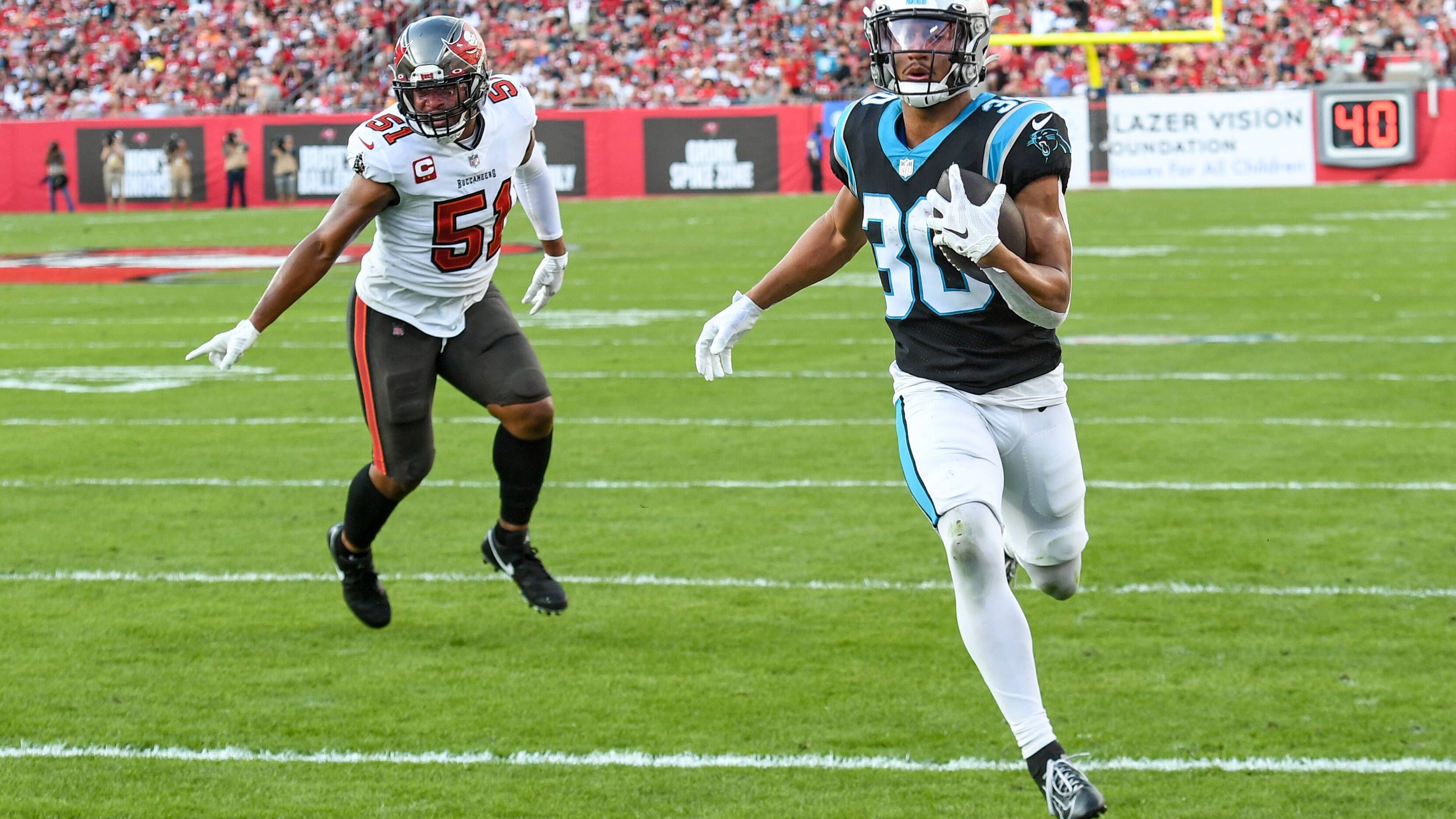 <strong>Chubba Hubbard (Carolina Panthers)</strong><br>Distanz: 38 Yards