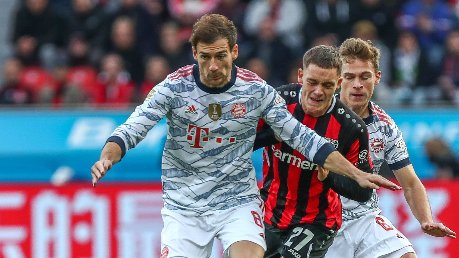 
                <strong>Leon Goretzka</strong><br>
                Offensiv zunächst nicht so auffällig, aber stellt mit Kimmich das Zentrum gut dicht, um Bayer auf die Flügel zu zwingen. Kurbelt dann das Spiel an und sorgt für den zwischenzeitlichen Vier-Tore-Lauf in acht Minuten. Nach 45 Minuten ist Feierabend für ihn. ran-Note: 1 
              