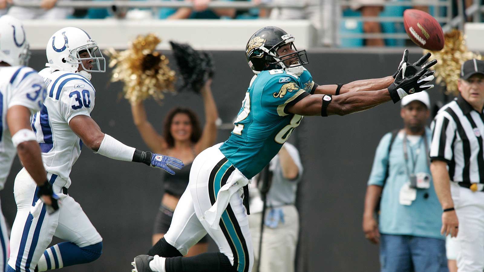 
                <strong>Jacksonville Jaguars – Jimmy Smith</strong><br>
                &#x2022; 12.287 Receiving Yards<br>&#x2022; von 1995 bis 2005<br>
              