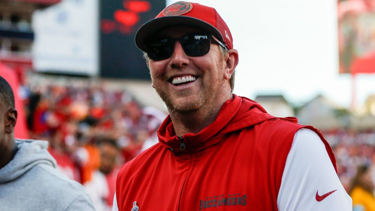 January 5, 2025, Tampa, Florida, USA: Tampa Bay Buccaneers offensive coordinator Liam Coen reacts, while he walks to the locker room, after the Bucs defeat the New Orleans Saints, 27-19, during the...