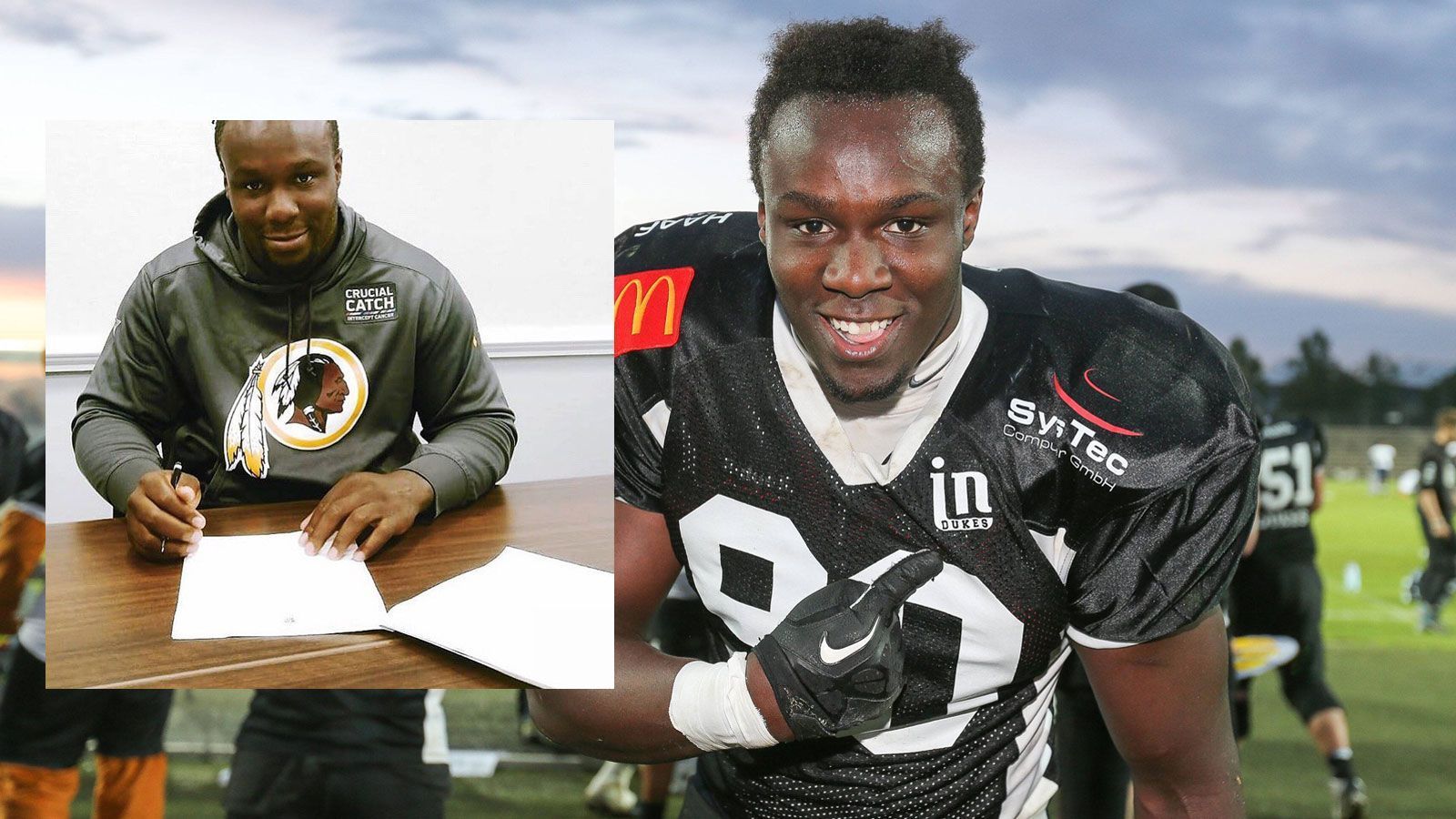 
                <strong>David Bada (Washington)</strong><br>
                David Bada hat nach Jakob Johnson als zweiter deutscher Spieler den Sprung in die NFL über das International Pathway Program (IPP) geschafft. Bada, 24 Jahre jung, landet bei Washington. Dort erhält der Defensive Tackle als Grundgehalt 610.000 Dollar, insgesamt sind es in drei Jahren ebenfalls 2,285 Millionen Dollar.
              