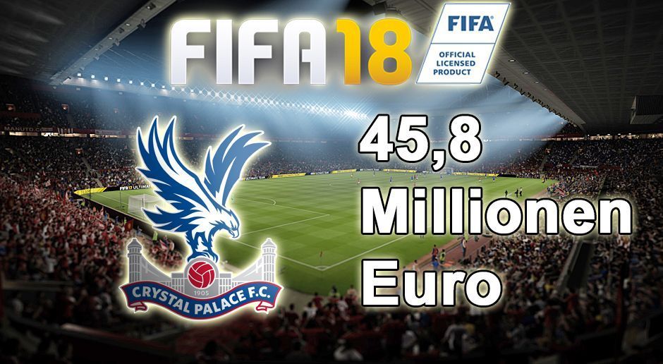 
                <strong>FIFA 18 Karriere: Crystal Palace</strong><br>
                Platz 23: 45,8 Millionen Euro.
              