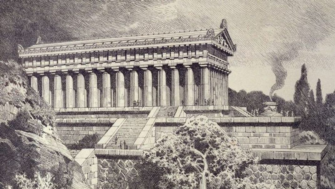 Der Artemis-Tempel in einer Gravur von 1886.