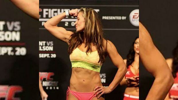 
                <strong>Miesha Tate </strong><br>
                UFC-Kämpferin Miesha Tate ist eine ziemlich taffe Frau. Am 5. März will sie Holly Holm (live und exklusive auf www.ranFIGHTING.de) den Titel abnehmen. Doch nicht nur im Ring macht sie eine gute Figur. Auf ihren Social-Media-Seiten versorgt die Amerikanerin ihre Fans immer wieder mit sehenswerten Bildern.
              