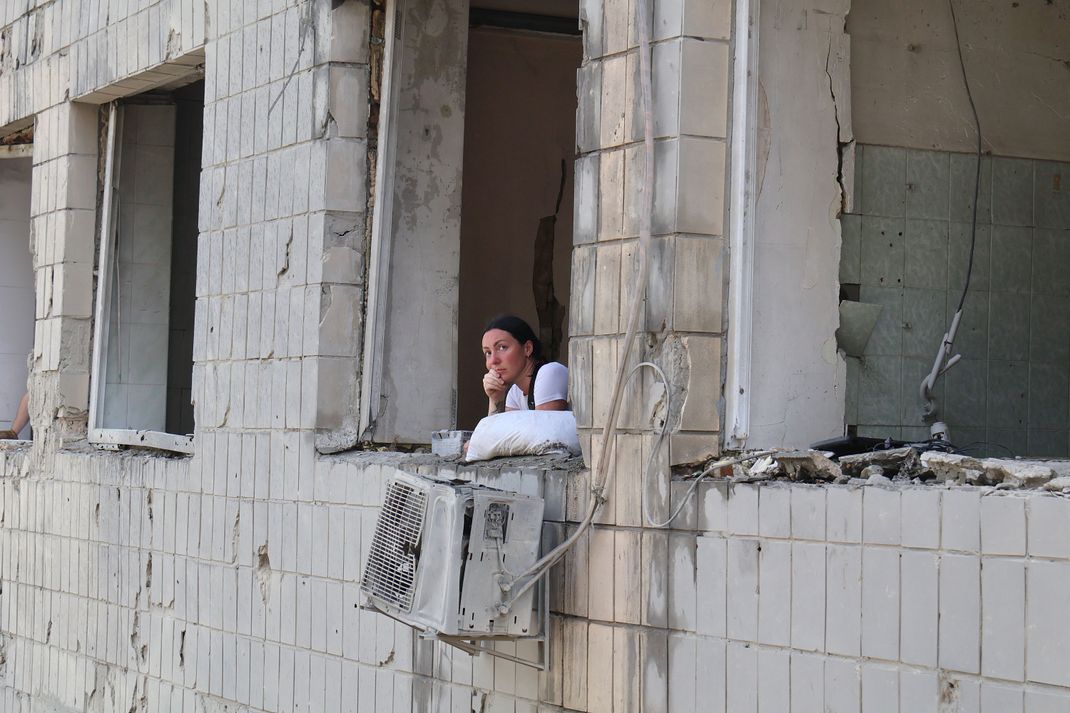 Verzweiflung in Kiew nach der Bombardierung des Ohmatdyt-Kinderkrankenhaus durch russische Marschflugkörper. 