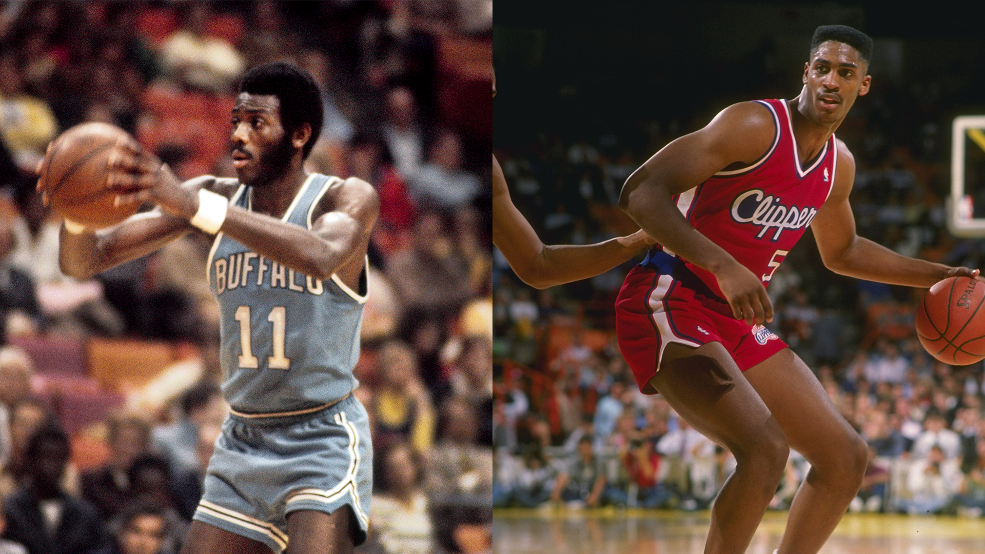 <b>Los Angeles Clippers: Bob McAdoo (l.) &amp; Charles Smith</b><br>Punkte: 52<br>Jahr und Gegner: 1974 vs. Denver Nuggets (McAdoo), 1976 vs. Seattle SuperSonics (McAdoo), 1990 vs. Boston Celtics (Smith)