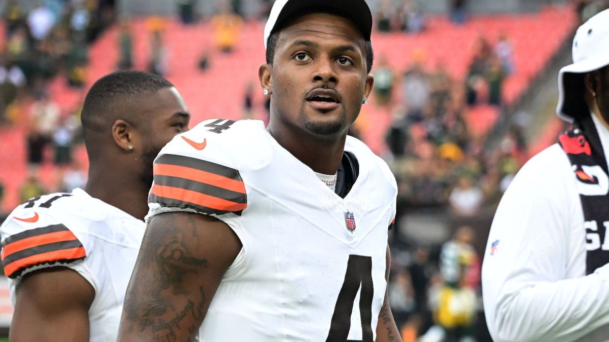 NFL, American Football Herren, USA Green Bay Packers at Cleveland Browns Aug 10, 2024; Cleveland, Ohio, USA; Cleveland Browns quarterback Deshaun Watson (4) after the game against the Green Bay Pac...