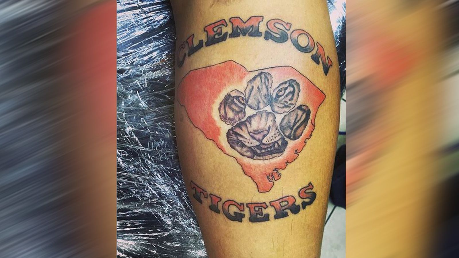 
                <strong>Clemson Tigers </strong><br>
                Auch dieser Fan hat den Tiger auch seinem Körper verewigt und symbolisiert damit seine Liebe zu den Clemson Tigers.
              
