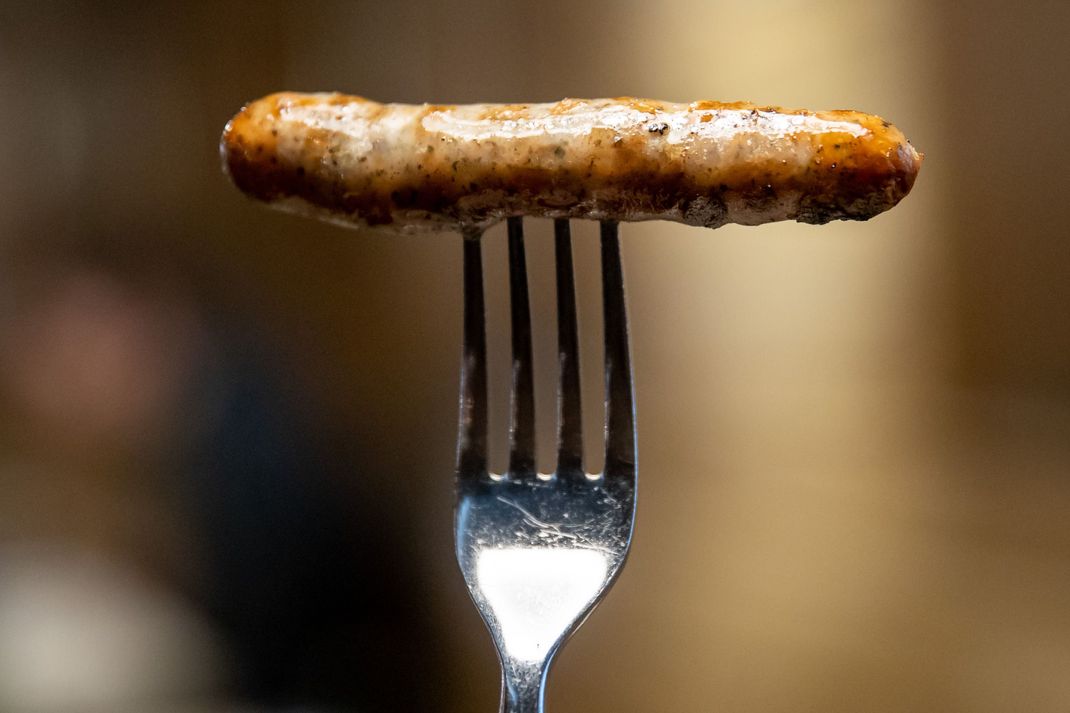 Normalerweise nicht vegan: Nürnberger Bratwurst.