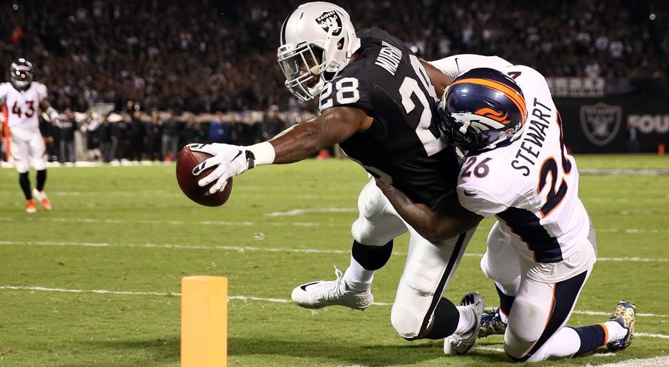 
                <strong>Gewinner: Latavius Murray</strong><br>
                Was für ein Monster-Spiel von Latavius Murray! Der Running Back der Oakland Raiders erzielte gegen die Broncos alleine drei Touchdowns, lief für 114 Yards und führte sein Team so quasi im Alleingang zum Sieg!
              
