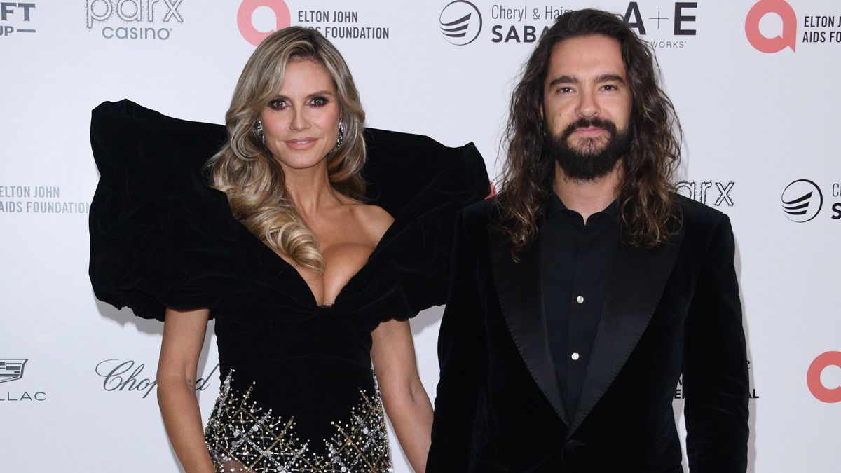 Heidi Klum und Ehemann Tom auf der Elton John AIDS Foundation Academy Awards Viewing Party 2014.