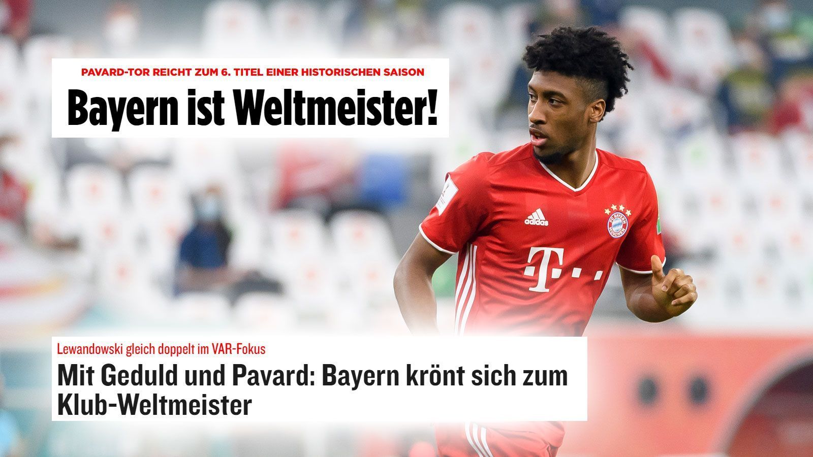 
                <strong>Deutschland: "Ein logischer Champion"</strong><br>
                Bild: "Bayern ist Weltmeister! Pavard-Tor reicht zum 6. Titel einer historischen Saison" - kicker: "Der FC Bayern ist Klub-Weltmeister. Verdient. Ein logischer Champion. Diskutabel ist allerdings der Modus der Klub-WM. Die Bezeichnung impliziert eine viel größere Wichtigkeit und Wucht, als diesem belanglosen Turnierchen zusteht." - Spiegel: "Ein Tor von Benjamin Pavard hat gereicht: Der FC Bayern hat das Finale der Klub-WM knapp gewonnen. Der mexikanische Gegner Tigres war in der Offensive nicht stark genug besetzt."
              