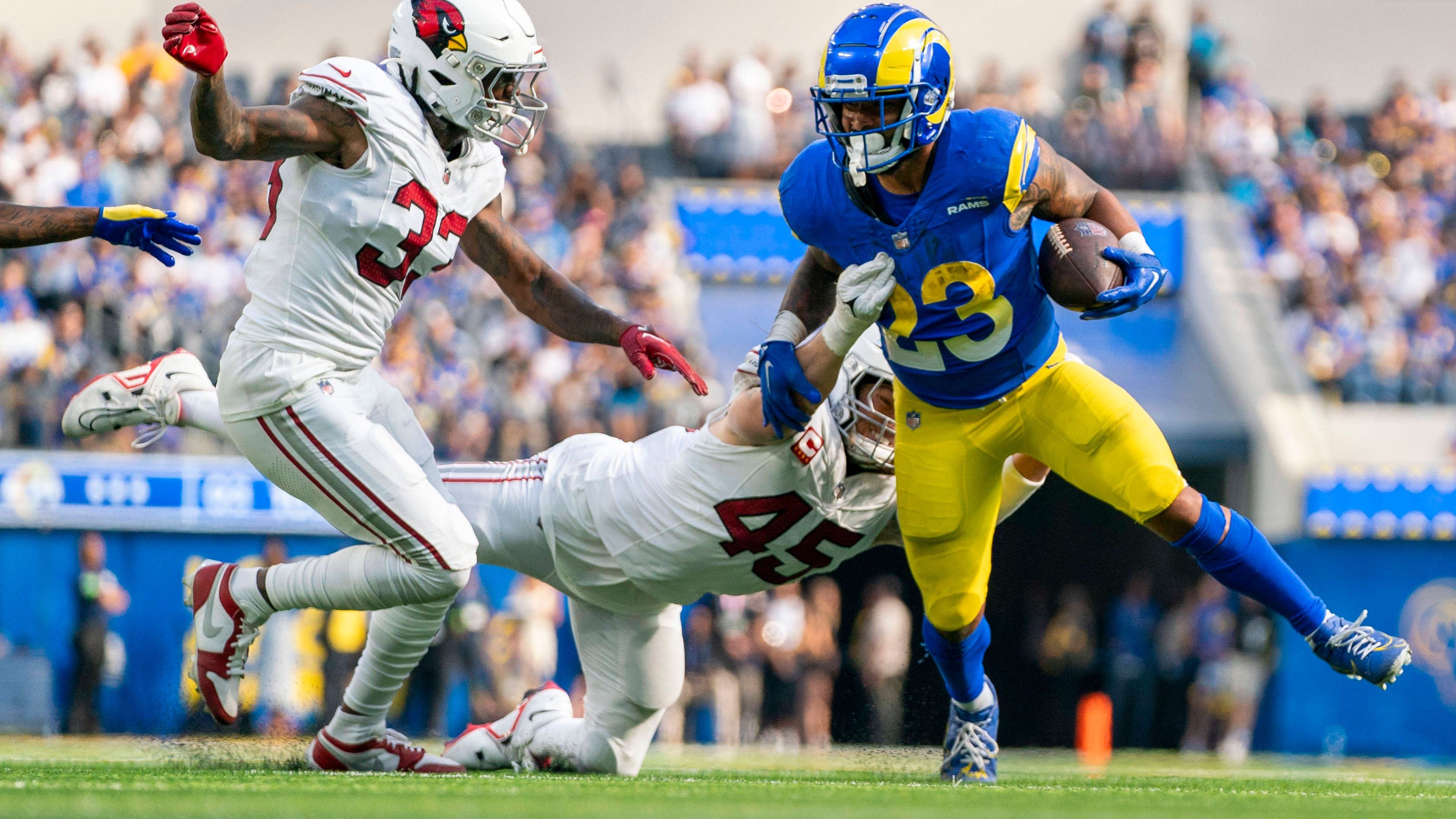 <strong>L.A. Rams<br></strong>10 Verletzte:<br>Stetson Bennett, Larrell Murchison, Derion Kendrick, Kyren Williams, Ronnie Rivers, Ernest Jones, Ben Skowronek, Jason Taylor, Hunter Long, Bubby Brown