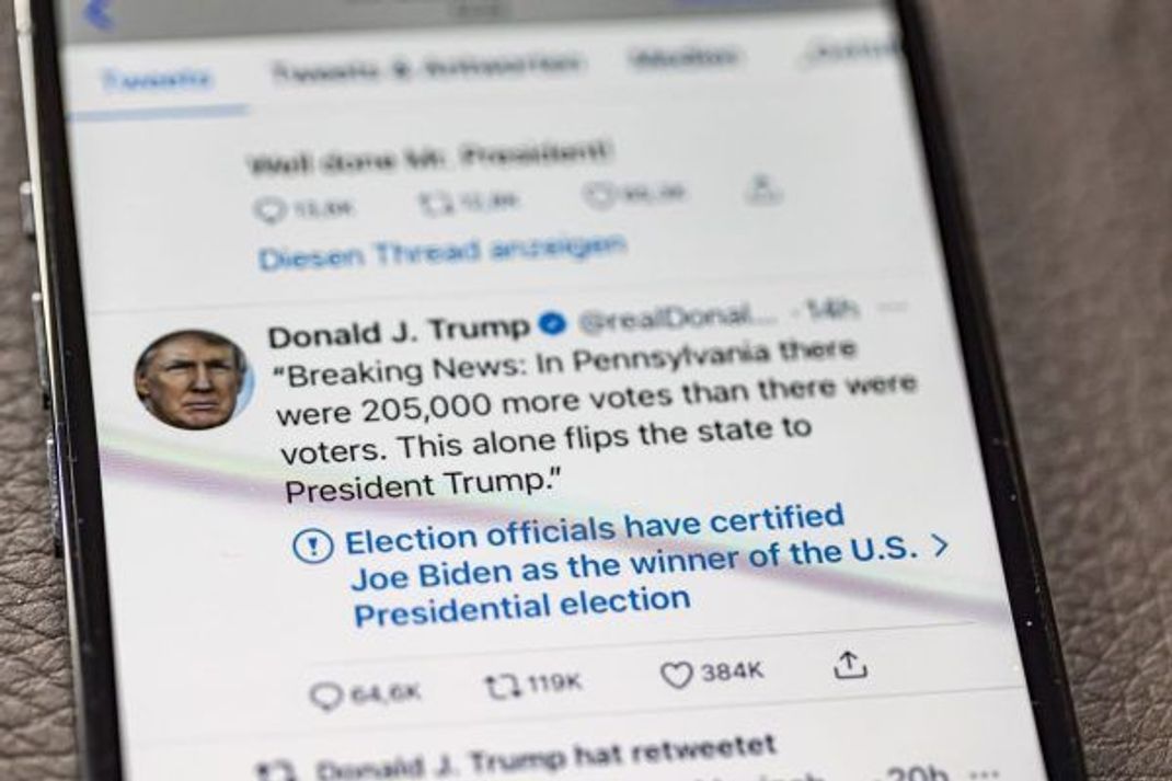 Der ehemalige US-Präsident Donald Trump prägte den Begriff der Fake News. Er selbst teilte sie vorrangig über Twitter.